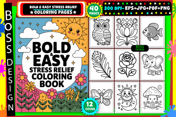 Download Bold &amp; Easy Stress Relief Coloring Pages - Stress relief coloring page Collection