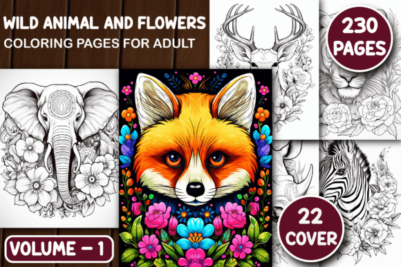 Download 230 Wild Animal and Flowers Color Pages - Flowers Collection