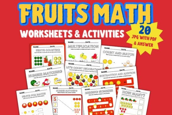 Download Fruits Math Worksheets 20 Printable - Math Collection