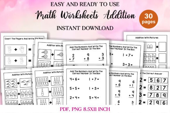 Download Math Addition Workbook for Kindergarten - Math Collection