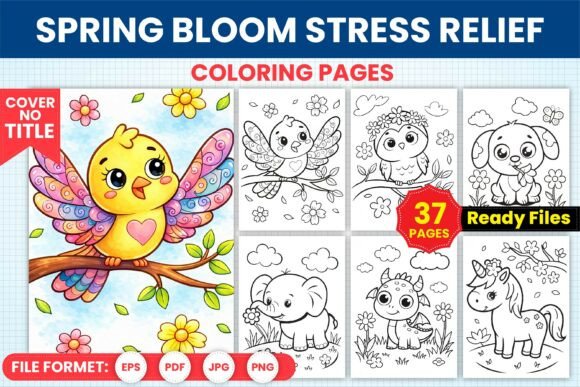 Download Spring Bloom Stress Relief Coloring Page - Stress relief coloring page Collection