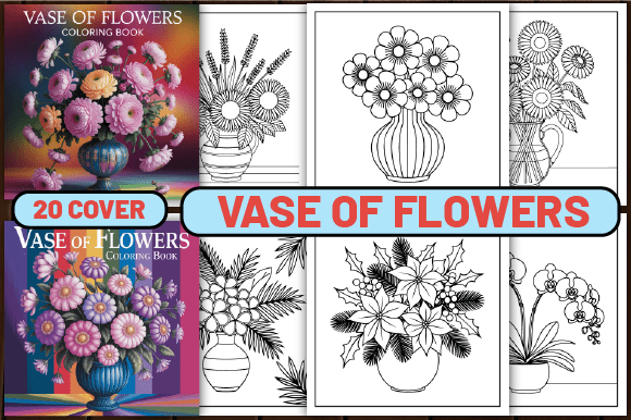 Download 92 Vase of Flowers Color Pages for Adult - Flowers Collection