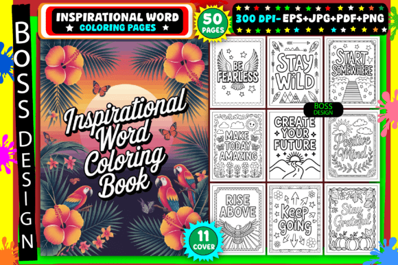 Download Inspirational Word Coloring Pages - Premium Bundle